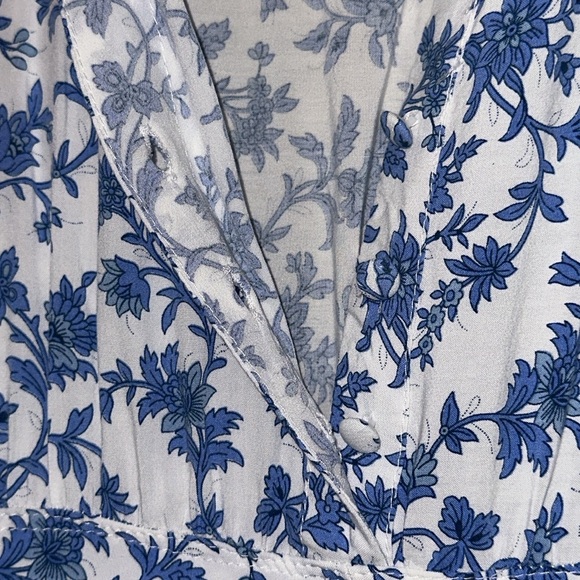 R. Vivimos Summer Short Sleeve V Neck Floral Print Casual Bohemian Midi Dress - Picture 7 of 14